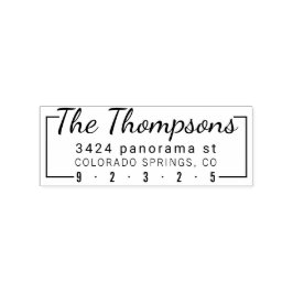 Rücksendeadresse Briefmarke mit Zeilen in der Adre Gummistempel