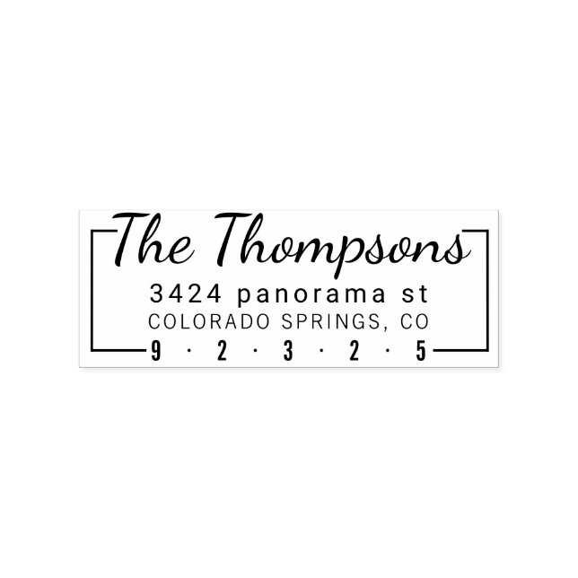 Rücksendeadresse Briefmarke mit Zeilen in der Adre Gummistempel (Prägung)