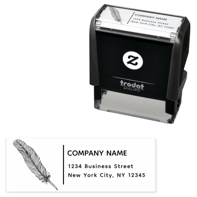 Rücksendeadresse Business Notary Feather Quill Permastempel (Beispiel)