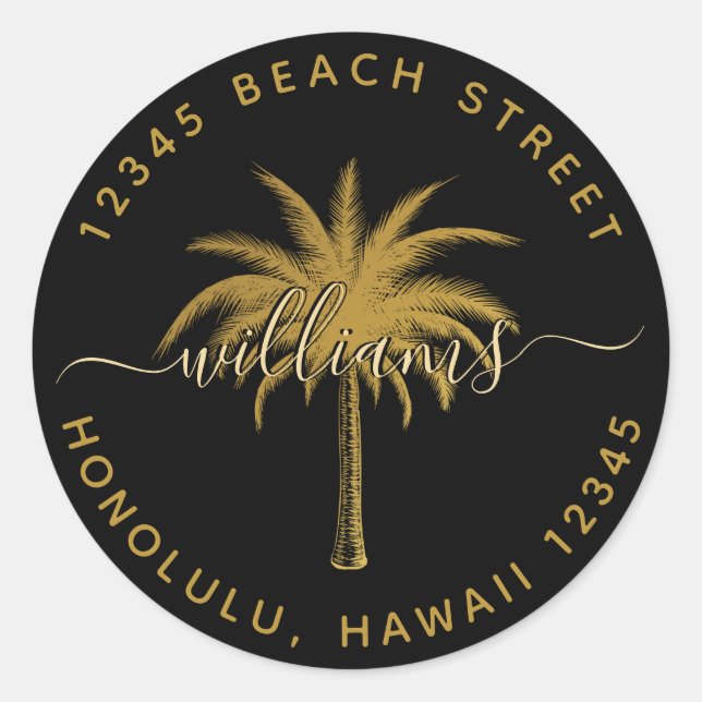 Rücksendeadresse Classic Roun Runder Aufkleber (Vorderseite)