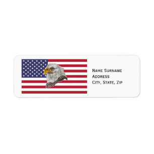 Rücksendeadresse der amerikanischen Flagge