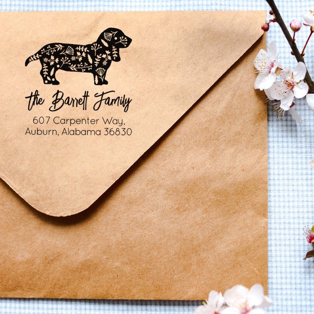 Rücksendeadresse der Basset-Hunde Gummistempel (Von Creator hochgeladen)