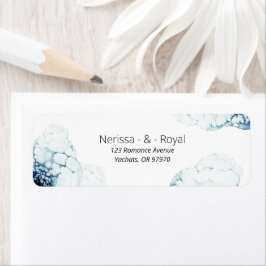 Rücksendeadresse der blauen Hochzeit in Urlaubsort