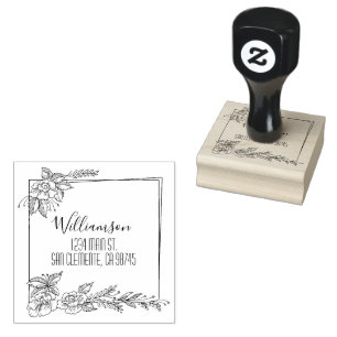 Rücksendeadresse der Blumenfamilie Gummistempel
