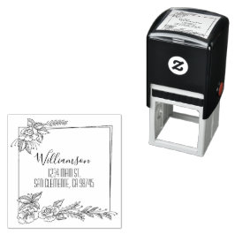 Rücksendeadresse der Blumenfamilie Permastempel