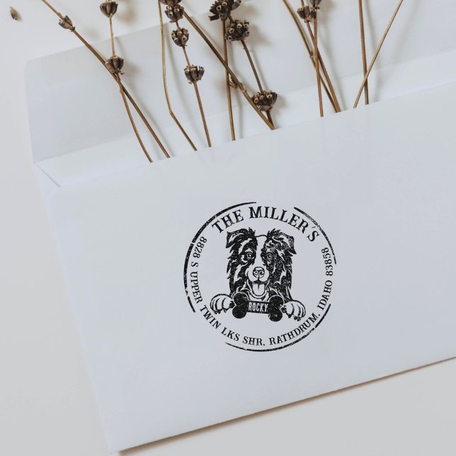 Rücksendeadresse der Border Collie Custom Gummistempel (Von Creator hochgeladen)
