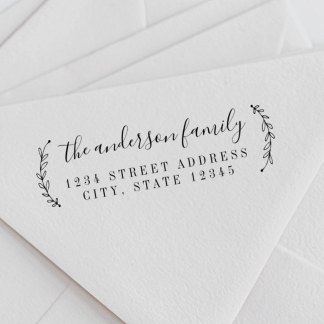 Rücksendeadresse der botanischen Kalligraphie Gummistempel (Von Creator hochgeladen)