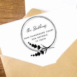 Rücksendeadresse der Familie Lavender Wreath Gummistempel