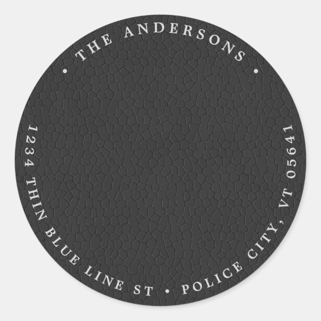 Rücksendeadresse der Flaggenpolizei mit dünner bla Runder Aufkleber (Vorderseite)