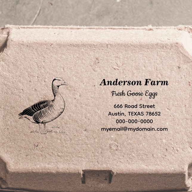 Rücksendeadresse der Gänseeier Permastempel (Farm Goose Eggs Return Address Self-inking Stamp)