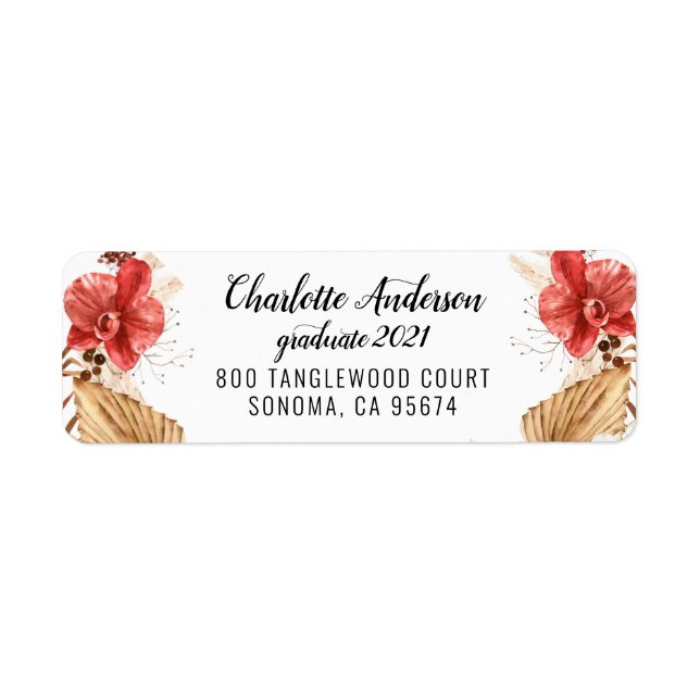 Rücksendeadresse der Graduierungspartei (Vorne)