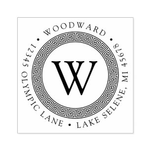 Rücksendeadresse der griechischen Monogrammrunde Gummistempel