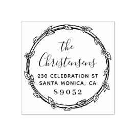 Rücksendeadresse der handgezeichnet botanischen Gr Gummistempel