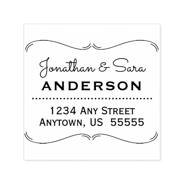 Rücksendeadresse der Handgezogenen Rahmen Permastempel (Design)