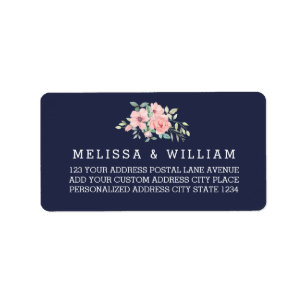 Rücksendeadresse der Hochzeitsflotte der Floral Wa Adressaufkleber