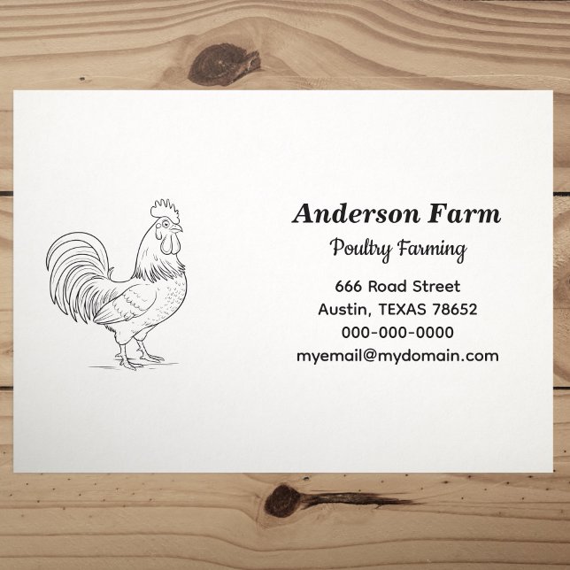 Rücksendeadresse der Höfe Permastempel (Farm Rooster Return Address Self-inking Stamp)