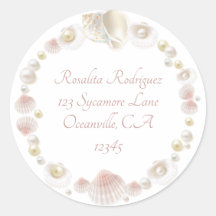 Rücksendeadresse der hübschen Muscheln und Perlen