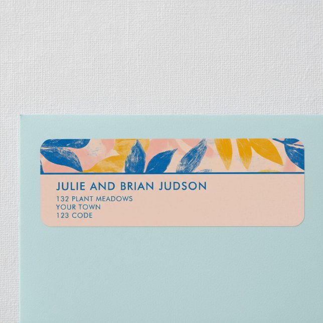 Rücksendeadresse der Lithographie (Lithograph leafy border return address label.)