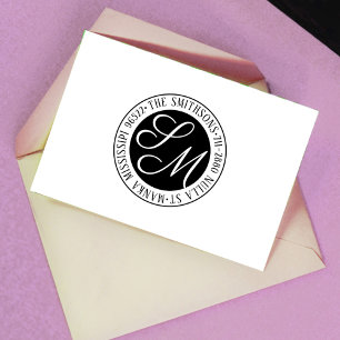 Rücksendeadresse der modernen klassischen Familien Permastempel