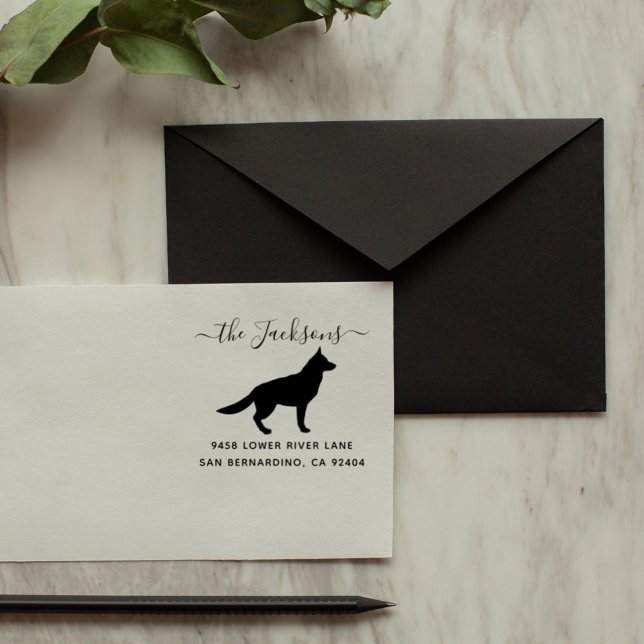 Rücksendeadresse der niedlichen deutschen Schäferh Gummistempel (Von Creator hochgeladen)