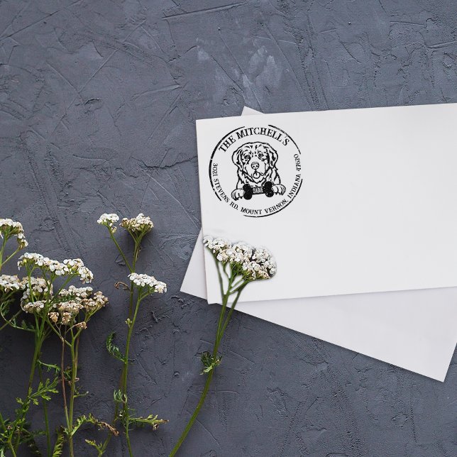 Rücksendeadresse der Pyrenäen-Hunde Gummistempel (Von Creator hochgeladen)