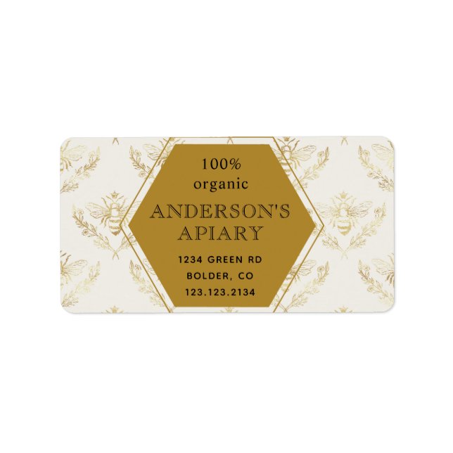 Rücksendeadresse der Vintagen Goldkönigin Adressaufkleber (Vorne)