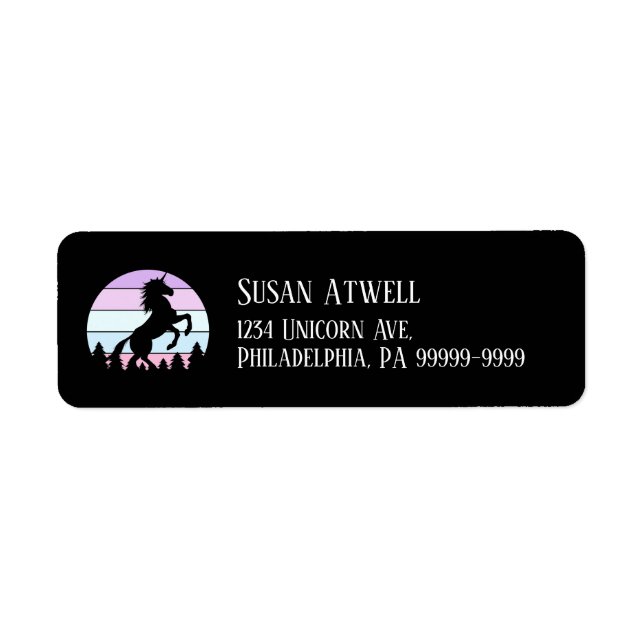 Rücksendeadresse der Vintagen Sunset Unicorage (Vorne)