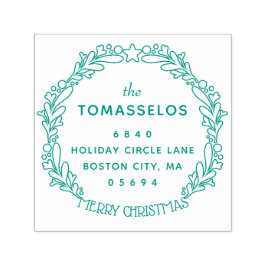 Rücksendeadresse der Weihnachtszeit-Kontur Permastempel