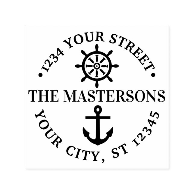 Rücksendeadresse des Ankerrads Permastempel (Design)