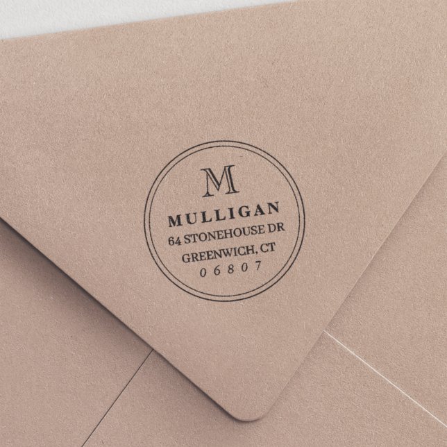 Rücksendeadresse des klassischen Round Monogram Permastempel (Von Creator hochgeladen)