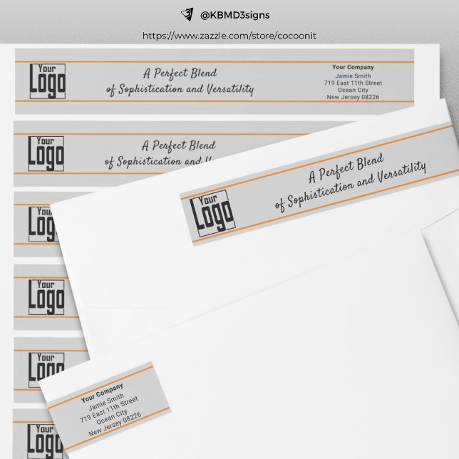 Rücksendeadresse des Logos für einfache Unternehme (Simple Company Logo Tagline Return Address Wrap Around Label)