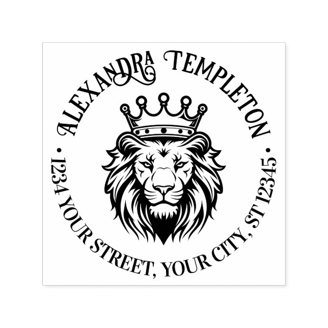 Rücksendeadresse des Löwenkopfes Kronenname Permastempel (Design)