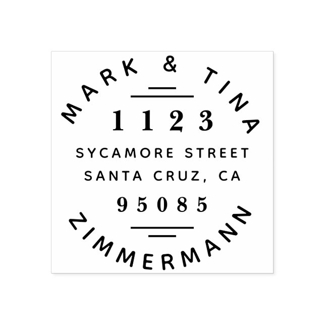 Rücksendeadresse des modernen Verheirateten Ehepaa Gummistempel (Prägung)