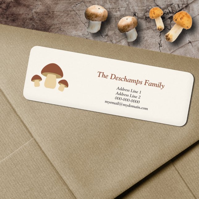 Rücksendeadresse des Pilzes (Mushroom Return Address Label Sticker)