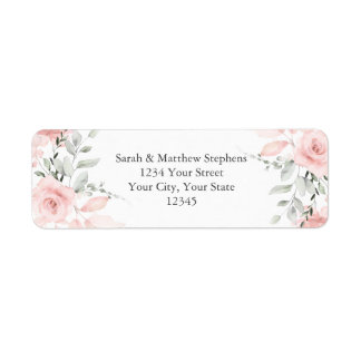 Rücksendeadresse Dusty Blush Wasserfarbe Rose