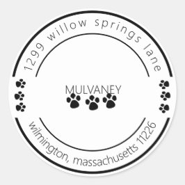 Rücksendeadresse einfügen weiß runder aufkleber