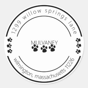 Rücksendeadresse einfügen weiß runder aufkleber