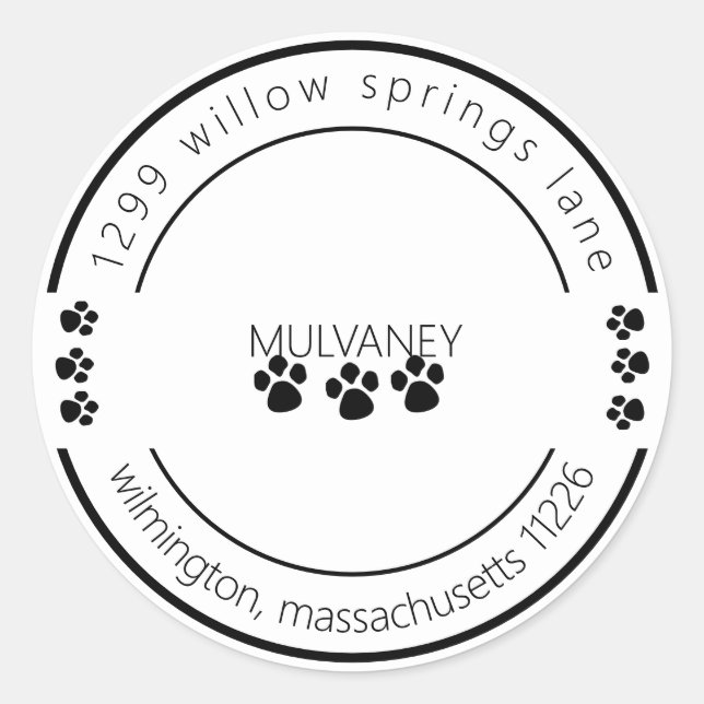 Rücksendeadresse einfügen weiß runder aufkleber (Vorderseite)