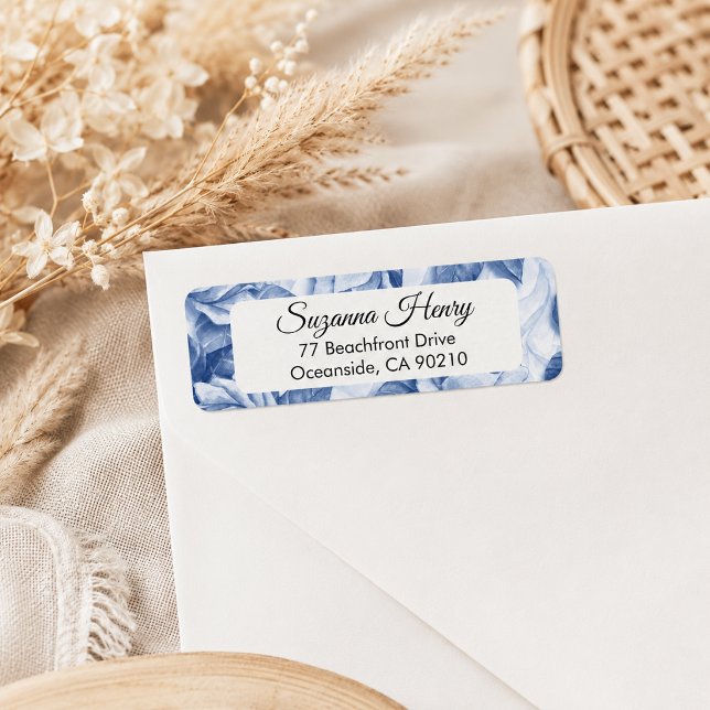 Rücksendeadresse _elegante Handschrift BLAUE ROSE (Von Creator hochgeladen)