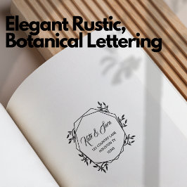 Rücksendeadresse Elegante Rustikale botanische Sch Permastempel