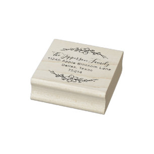 Rücksendeadresse Elegantes Blumenskript Gummistempel