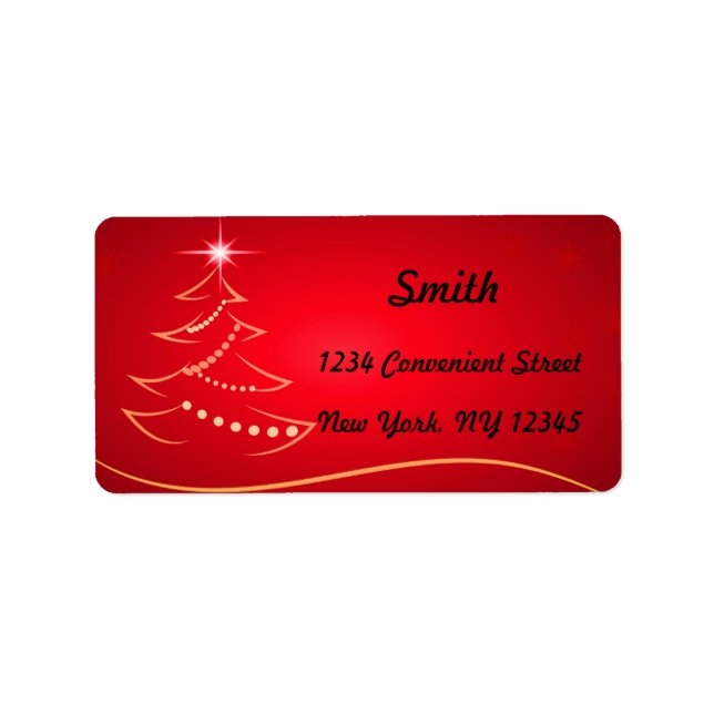 Rücksendeadresse-Etikett für Rote und Weiße Weihna Adressaufkleber (Vorne)