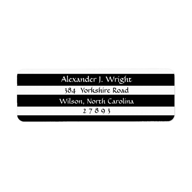 Rücksendeadresse-Etikett für weiße und schwarze So (Vorne)