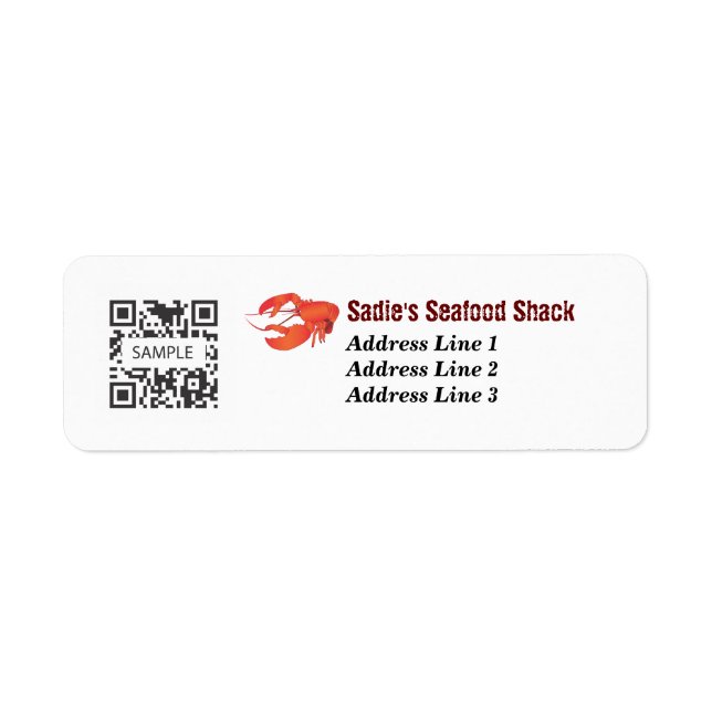 Rücksendeadresse Etikett Meeresfrüchte Restaurant (Vorne)