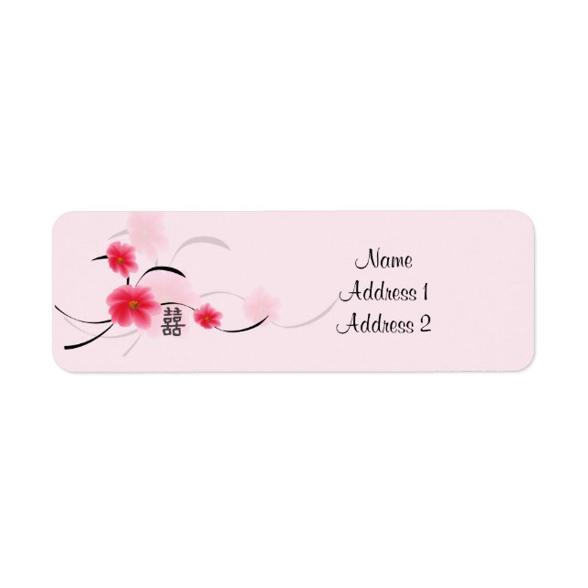 Rücksendeadresse Etikett Rosa Blossom Doppeltes Gl (Vorne)
