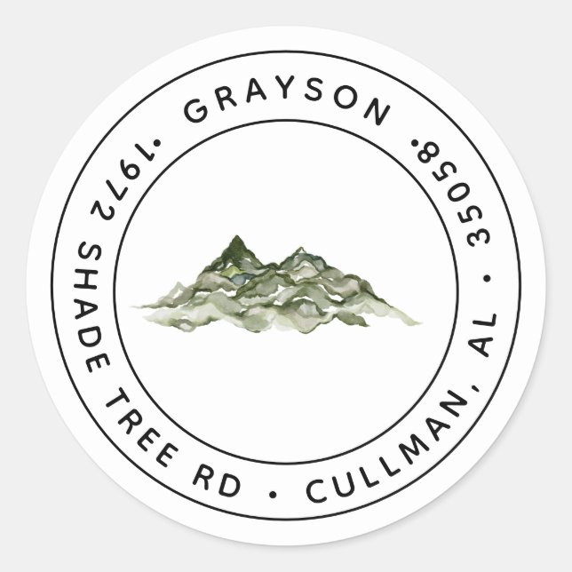 Rücksendeadresse Etikett/Siegel Klassischer Rundau Runder Aufkleber (Vorderseite)