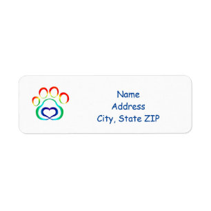 Rücksendeadresse-Etikett von Dog Paw