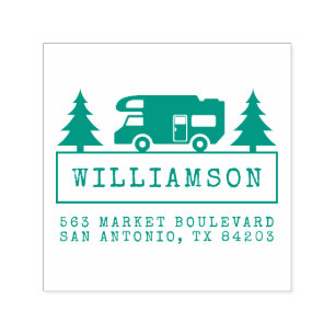 Rücksendeadresse für Baumstrukturen und RV-Silhoue Permastempel