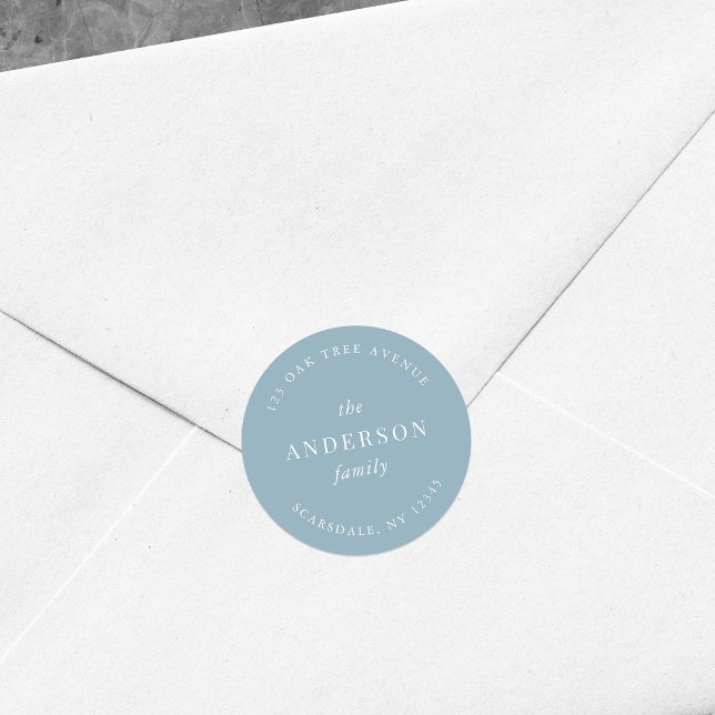 Rücksendeadresse für bearbeitbare Farbfamilien Runder Aufkleber (Von Creator hochgeladen)