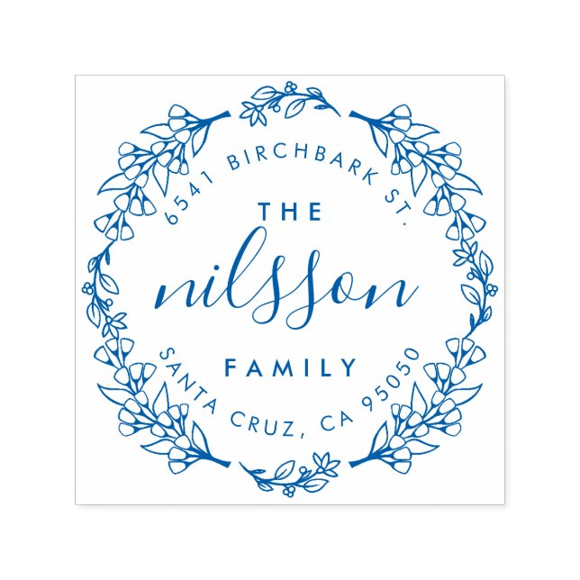 Rücksendeadresse für benutzerdefinierte Blumenmust Permastempel (Design)